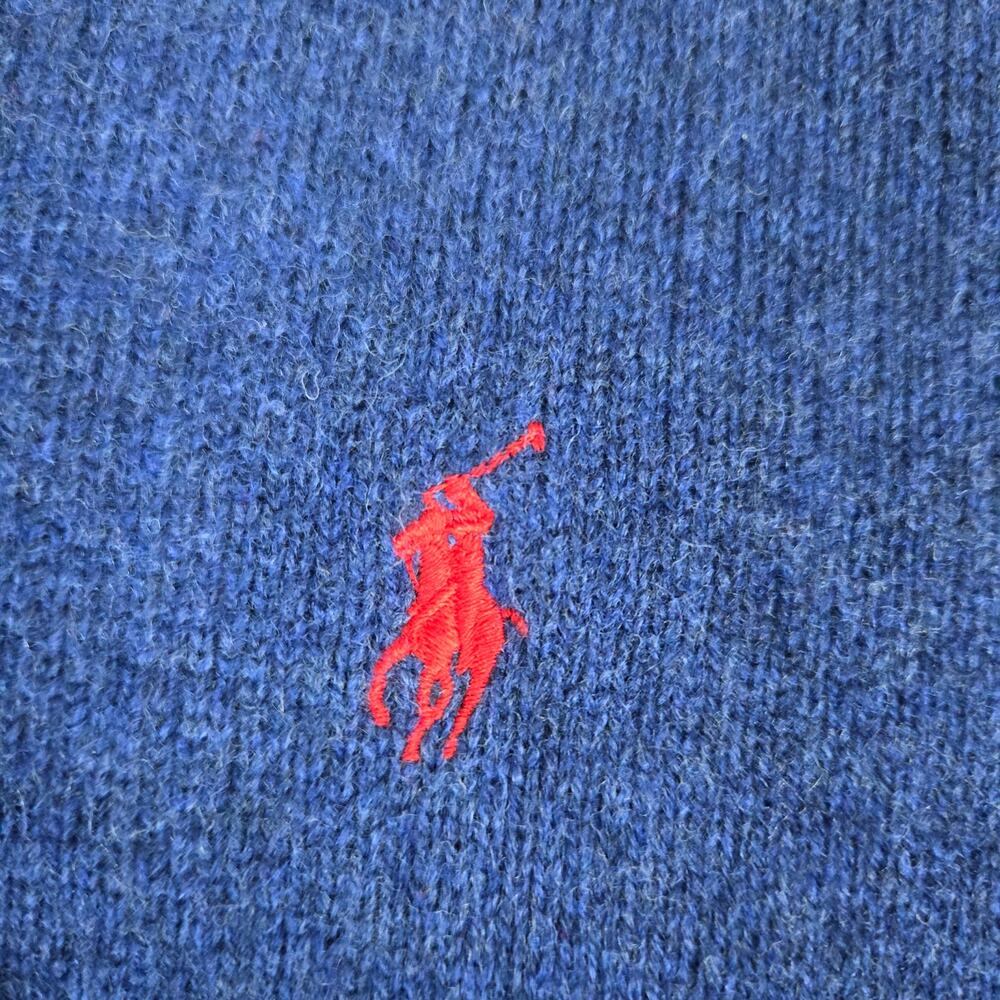 Polo Ralph Lauren 100% Lambs Wool Sweater Mens XL Navy 0660 - Picture 5 of 7